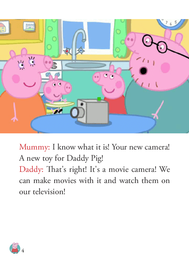 粉红猪小妹第1季52本自制绘本S1-51_Daddy__s_Movie_Camera.pdf,第4页预览