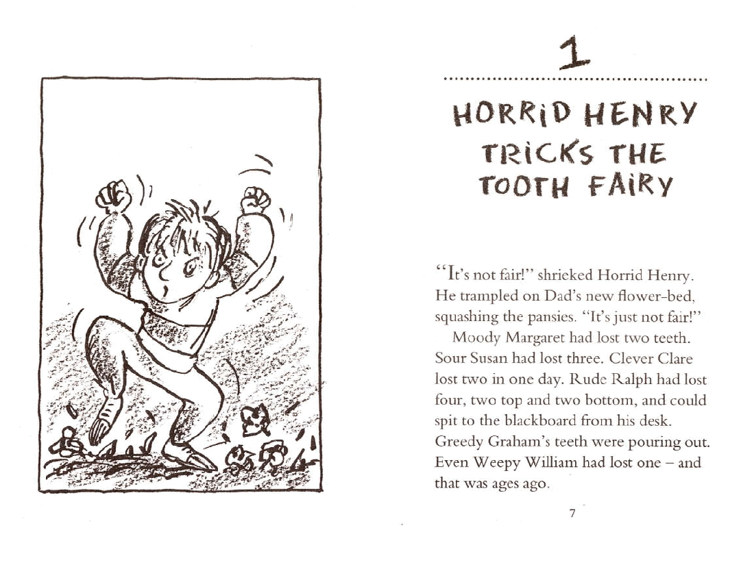 调皮的亨利英文绘本Horrid Henry Tricks the Tooth Fairy(1996).pdf,第4页预览