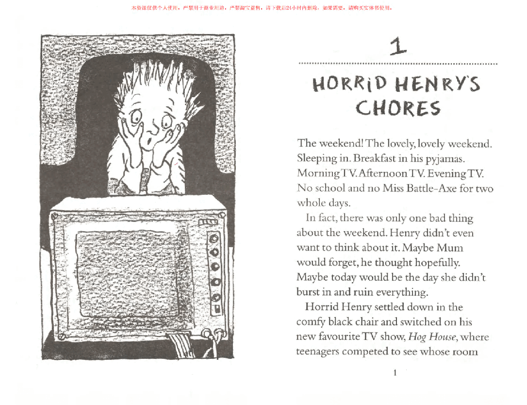 调皮的亨利英文绘本Horrid Henry Meets the Queen (2004).pdf，第4页预览
