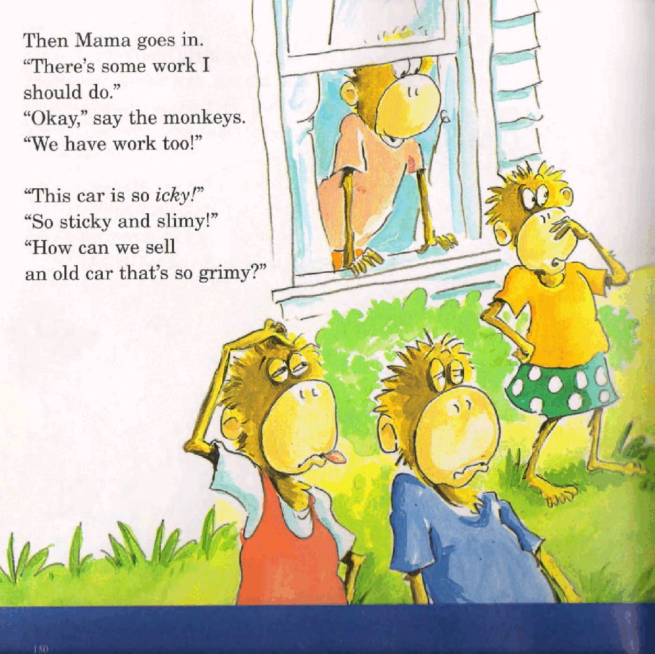 五只小猴子Five Little Monkeys Wash The Car.pdf,第4页预览