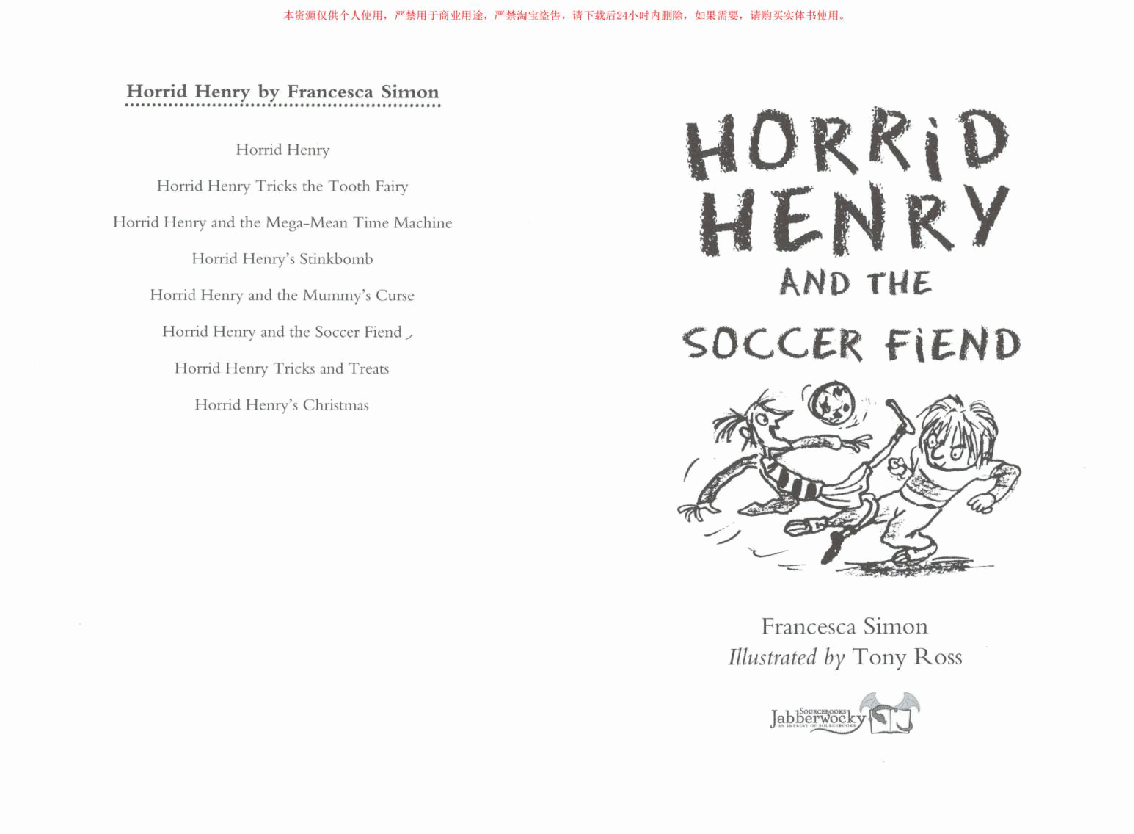 调皮的亨利英文绘本Horrid Henny and the Soccer Fiend.pdf,第2页预览