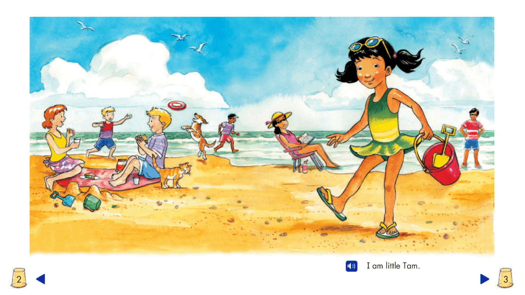 Pearson 0-6岁低幼读物K_OLR_2.1 Tam at the Beach.pdf,第3页预览