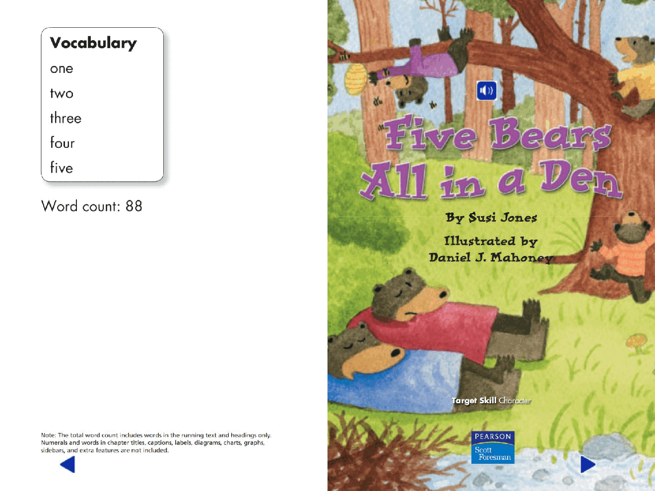 Pearson 0-6岁低幼读物Five Bears All in a Den.pdf,第2页预览