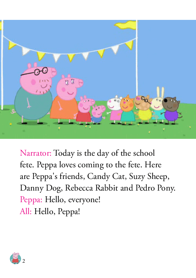 粉红猪小妹第1季52本自制绘本S1-20_The_School_Fete.pdf，第2页预览