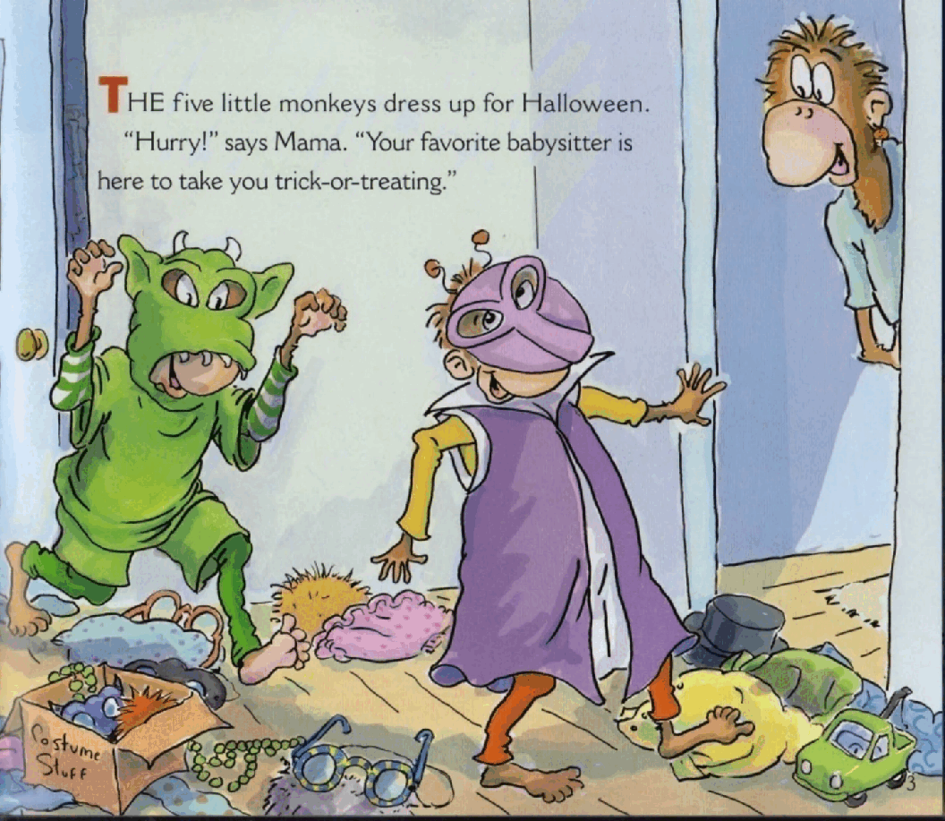 五只小猴子Five little monkeys trick-or-treat.pdf,第4页预览