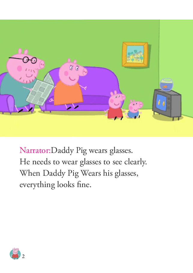 粉红猪小妹第1季52本自制绘本S1-09_Daddy_Loses_his_Glasses.pdf,第2页预览