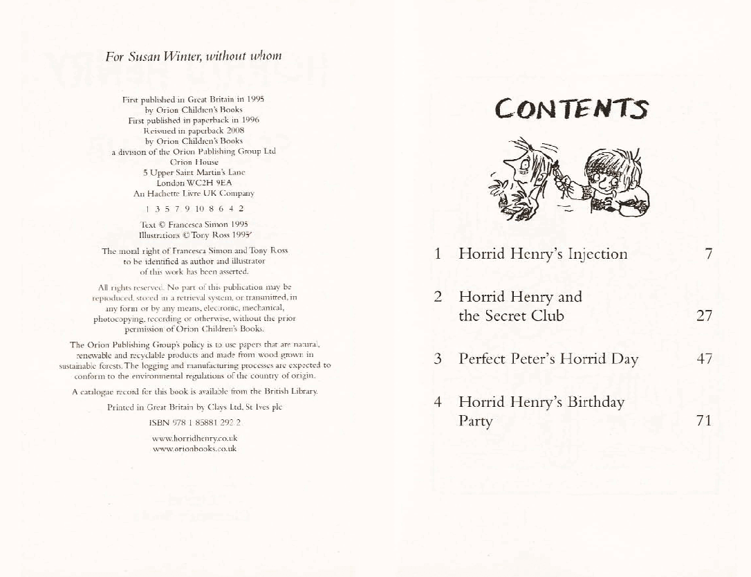 调皮的亨利英文绘本Horrid Henry and the Secret Club (1995).pdf，第4页预览