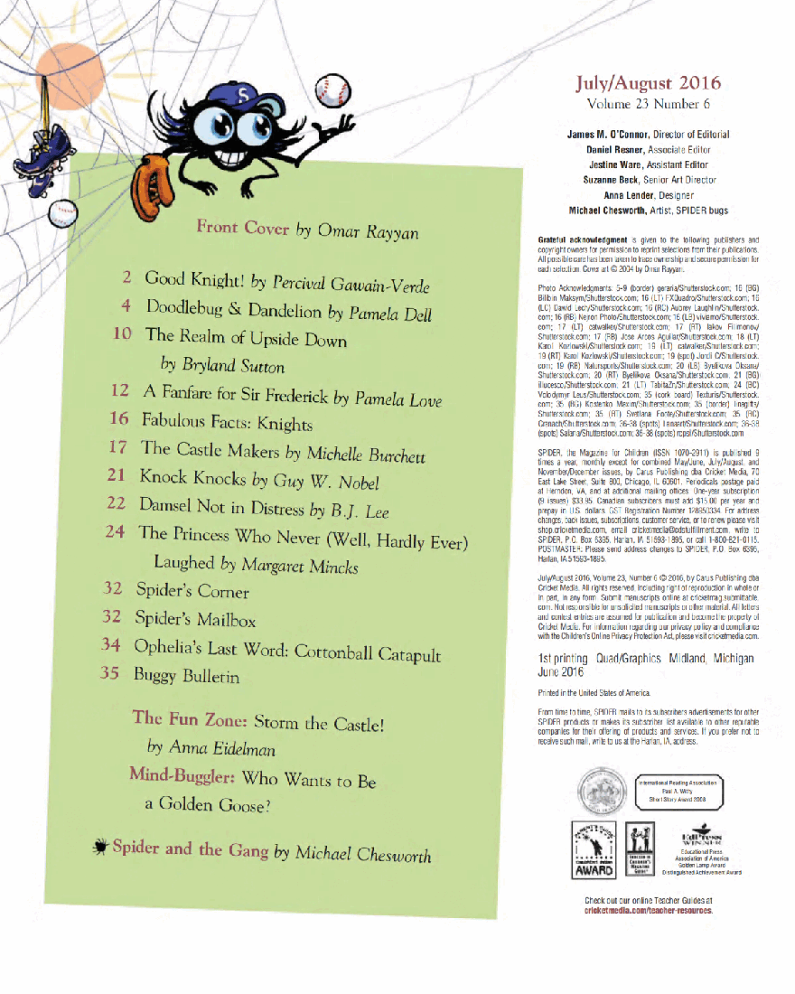 北美儿童文学杂志红蜘蛛6. Spider Magazine Stories, Games, Activites and Puzzles for Children and Kids - July-August 2016.pdf,第3页预览