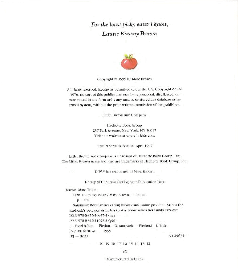 Arthur的妹妹D.W.的故事系列—D.W.the_picky_eater.pdf,第2页预览