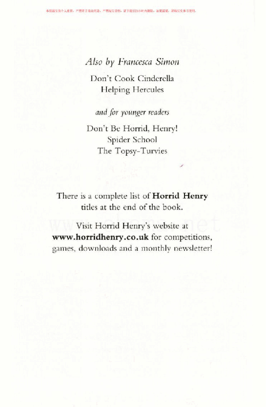 调皮的亨利英文绘本Horrid Henry Rocks (2010).pdf,第2页预览
