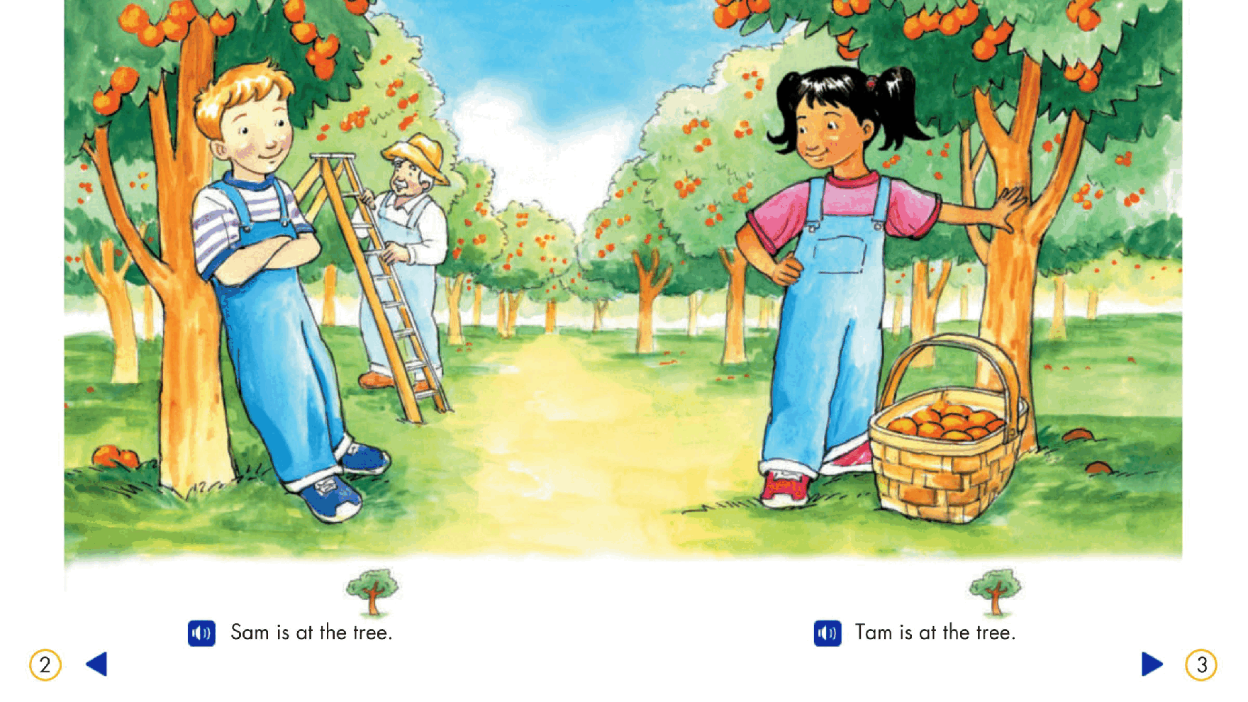 Pearson 0-6岁低幼读物K_OLR_2.2 Tam and Sam in the Orange Grove.pdf,第3页预览