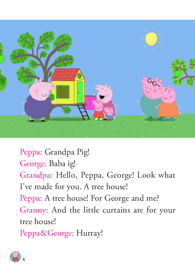 粉红猪小妹第1季52本自制绘本S1-37_The_Tree_House.pdf,第4页预览