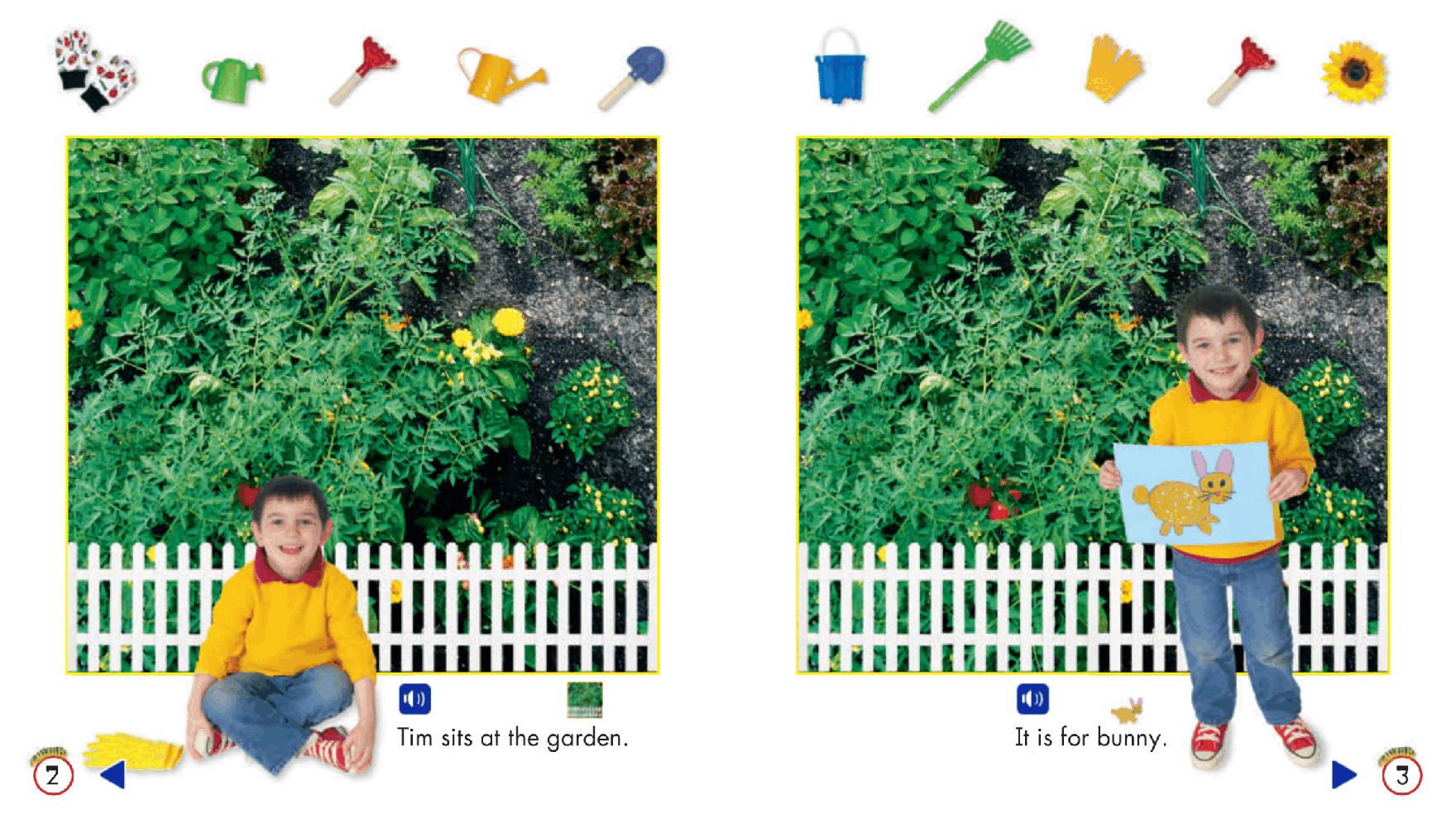 Pearson 0-6岁低幼读物K_OLR_2.6 Tim's Garden.pdf，第3页预览