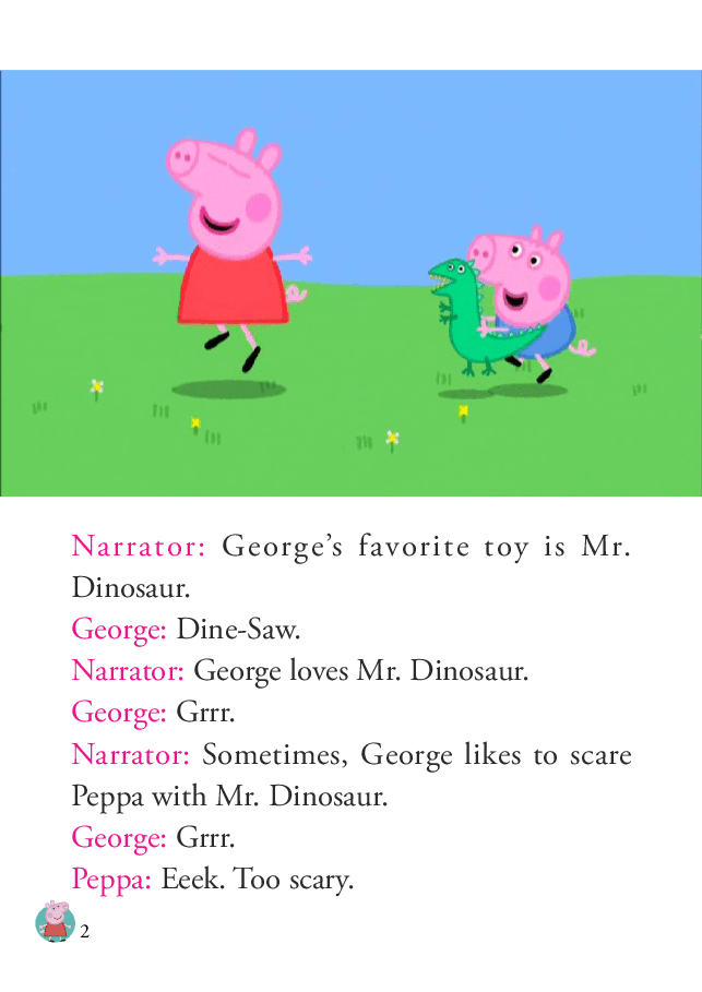 粉红猪小妹第1季52本自制绘本S1-02_Mr_Dinosaur_is_Lost.pdf,第2页预览