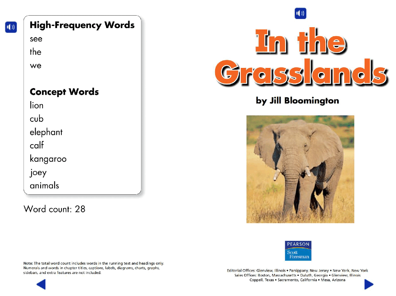 Pearson 0-6岁低幼读物In the Grasslands.pdf,第2页预览