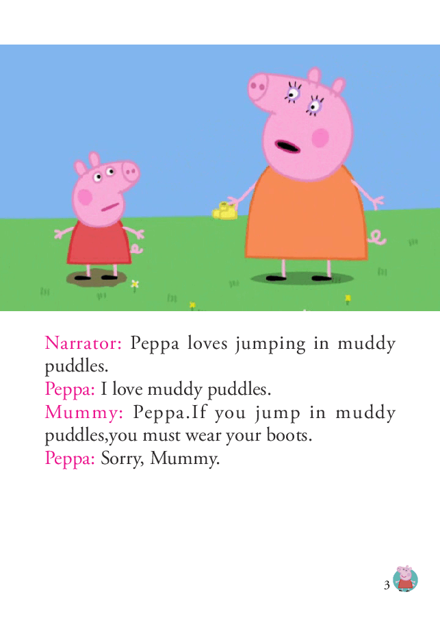 粉红猪小妹第1季52本自制绘本S1-01_Muddy_Puddles.pdf,第3页预览