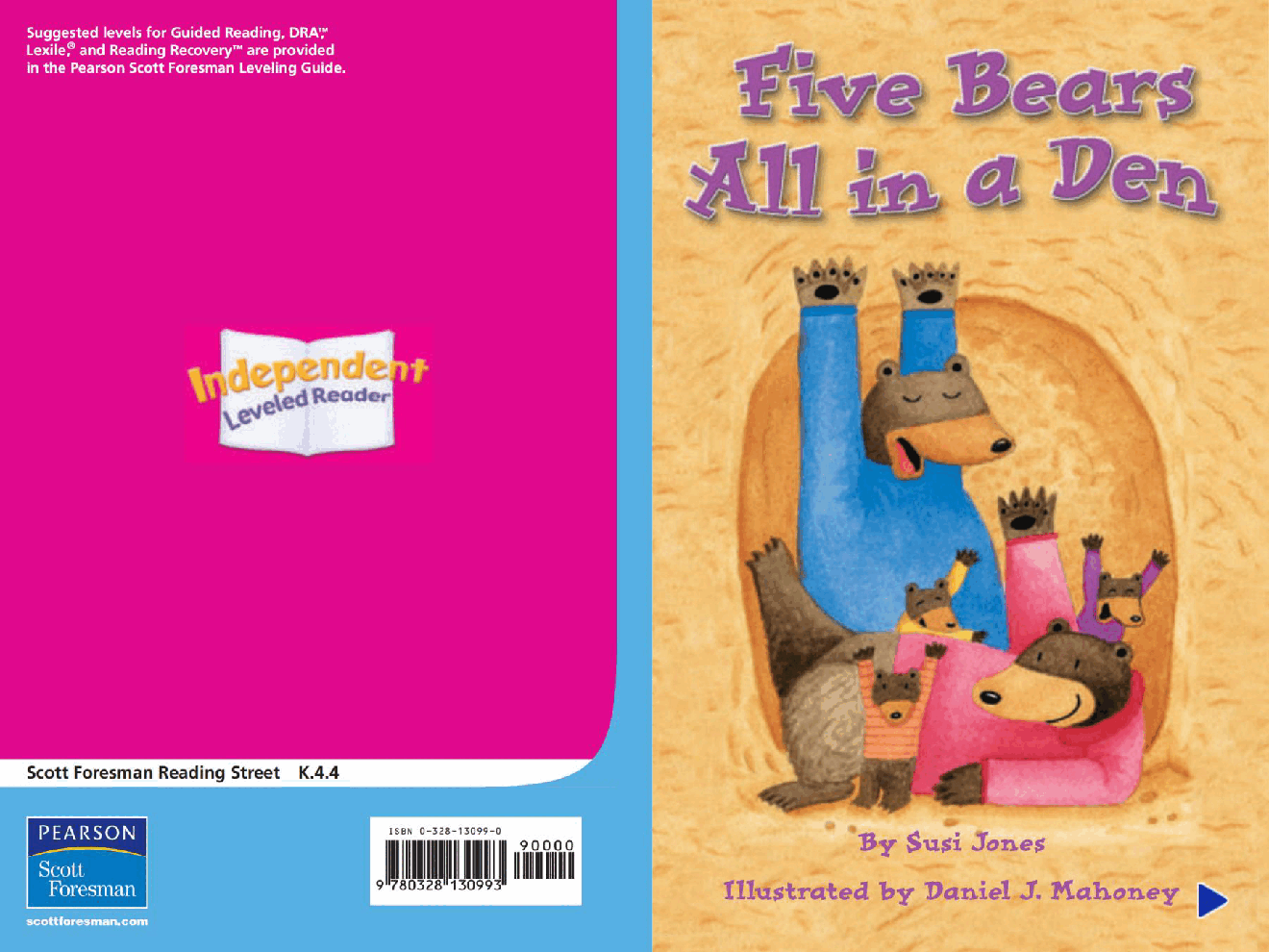 Pearson 0-6岁低幼读物Five Bears All in a Den.pdf,第1页预览