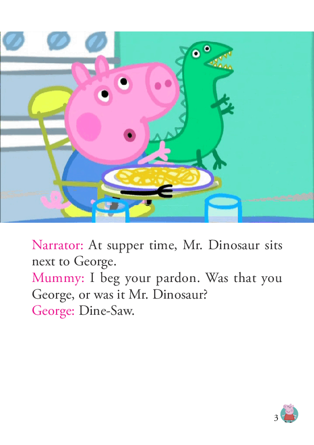 粉红猪小妹第1季52本自制绘本S1-02_Mr_Dinosaur_is_Lost.pdf,第3页预览