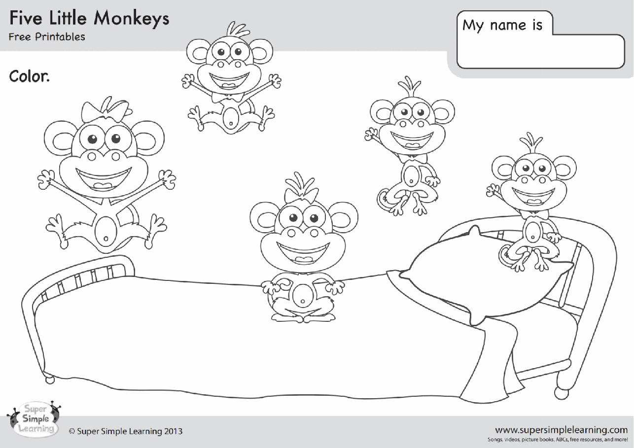 五只小猴子five-little-monkeys-coloring-page-1.pdf,第1页预览