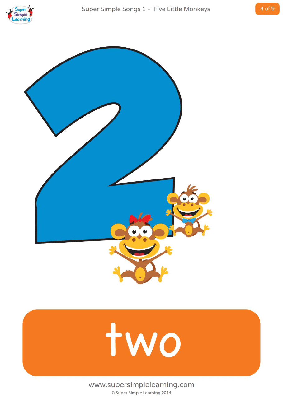 五只小猴子five-little-monkeys-flashcards.pdf，第4页预览