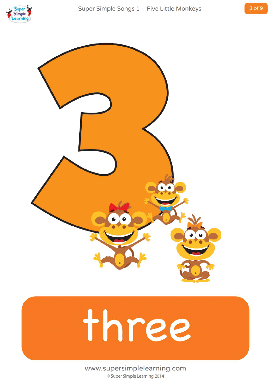 五只小猴子five-little-monkeys-flashcards.pdf，第3页预览
