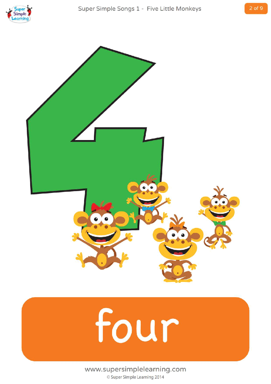 五只小猴子five-little-monkeys-flashcards.pdf，第2页预览