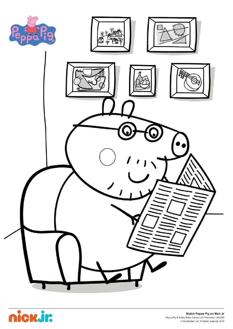 填色绘本colour_peppa_daddy.pdf，第1页预览
