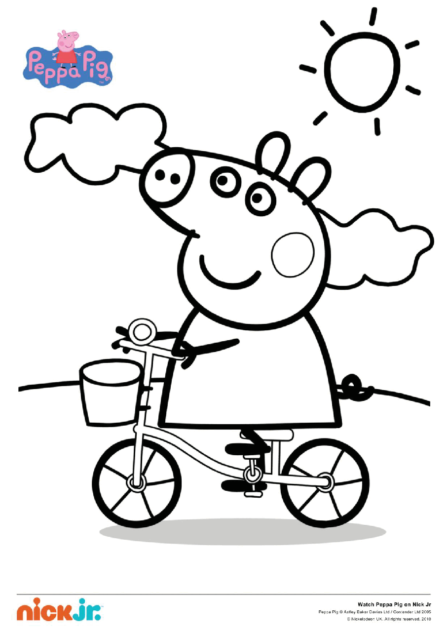 填色绘本colour_peppa_peppaBike.pdf,第1页预览