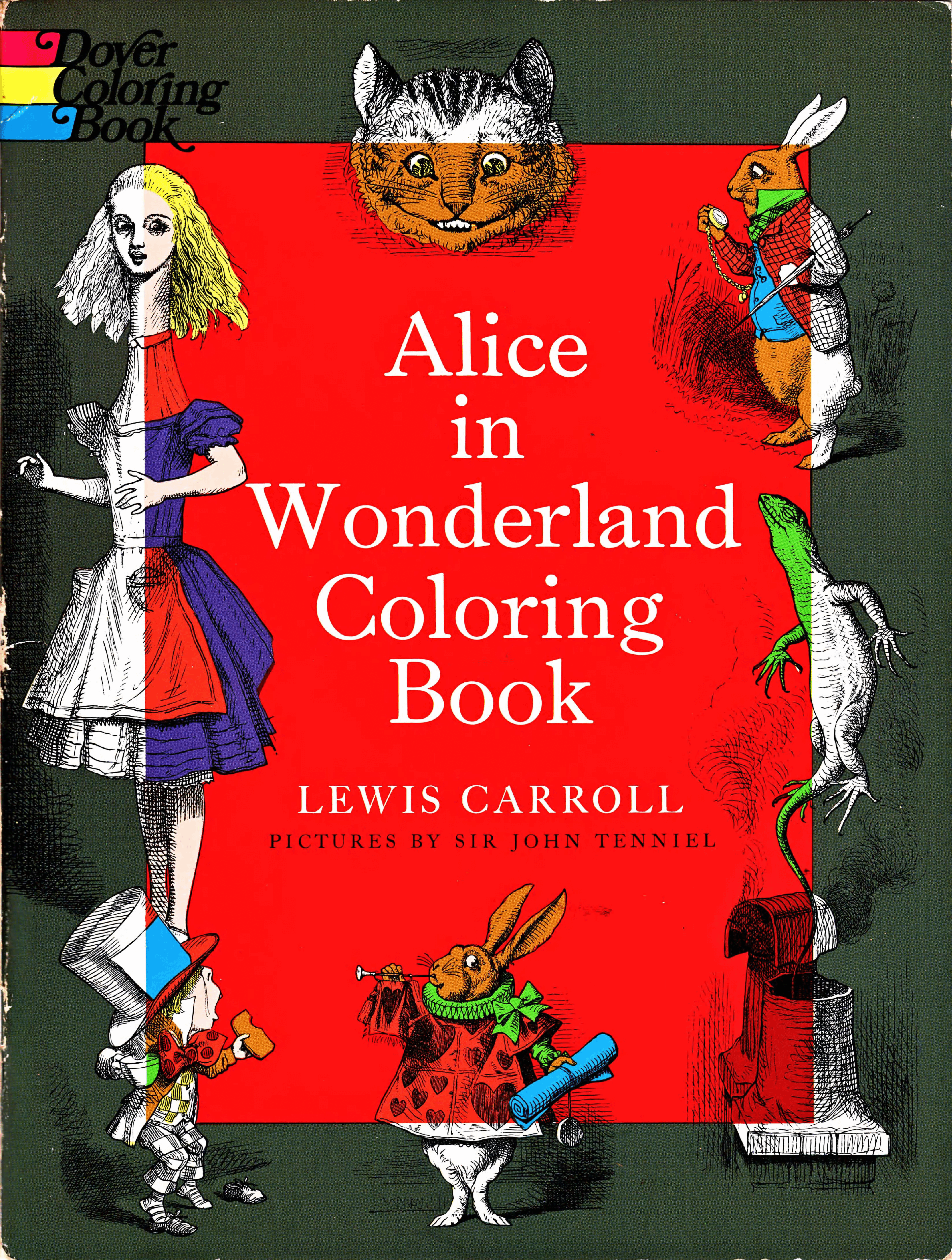 Alice in Wonderland Coloring Book (1972.Dover) (pictures by Sir John Tenniel only).pdf，第1页预览