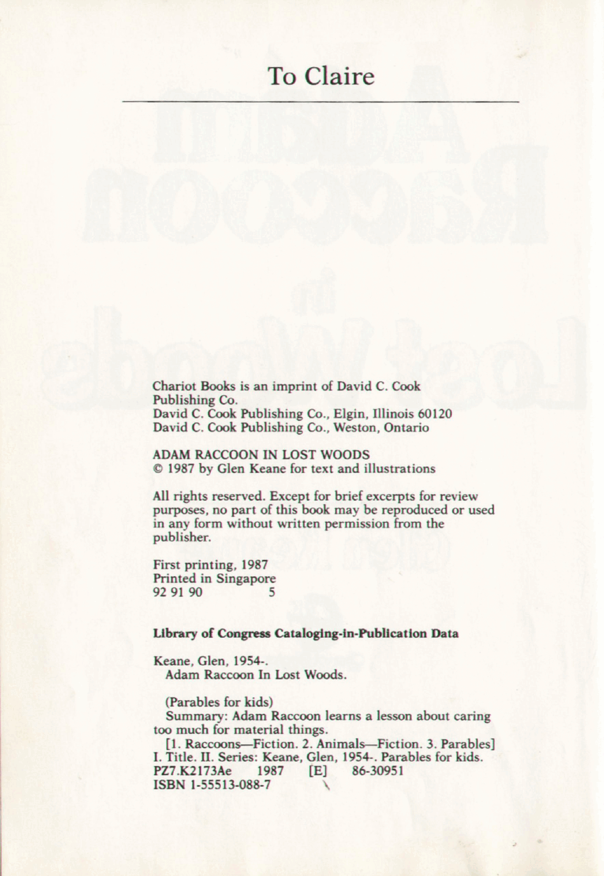 Adam Raccoon in Lost Woods (1987).pdf,第3页预览