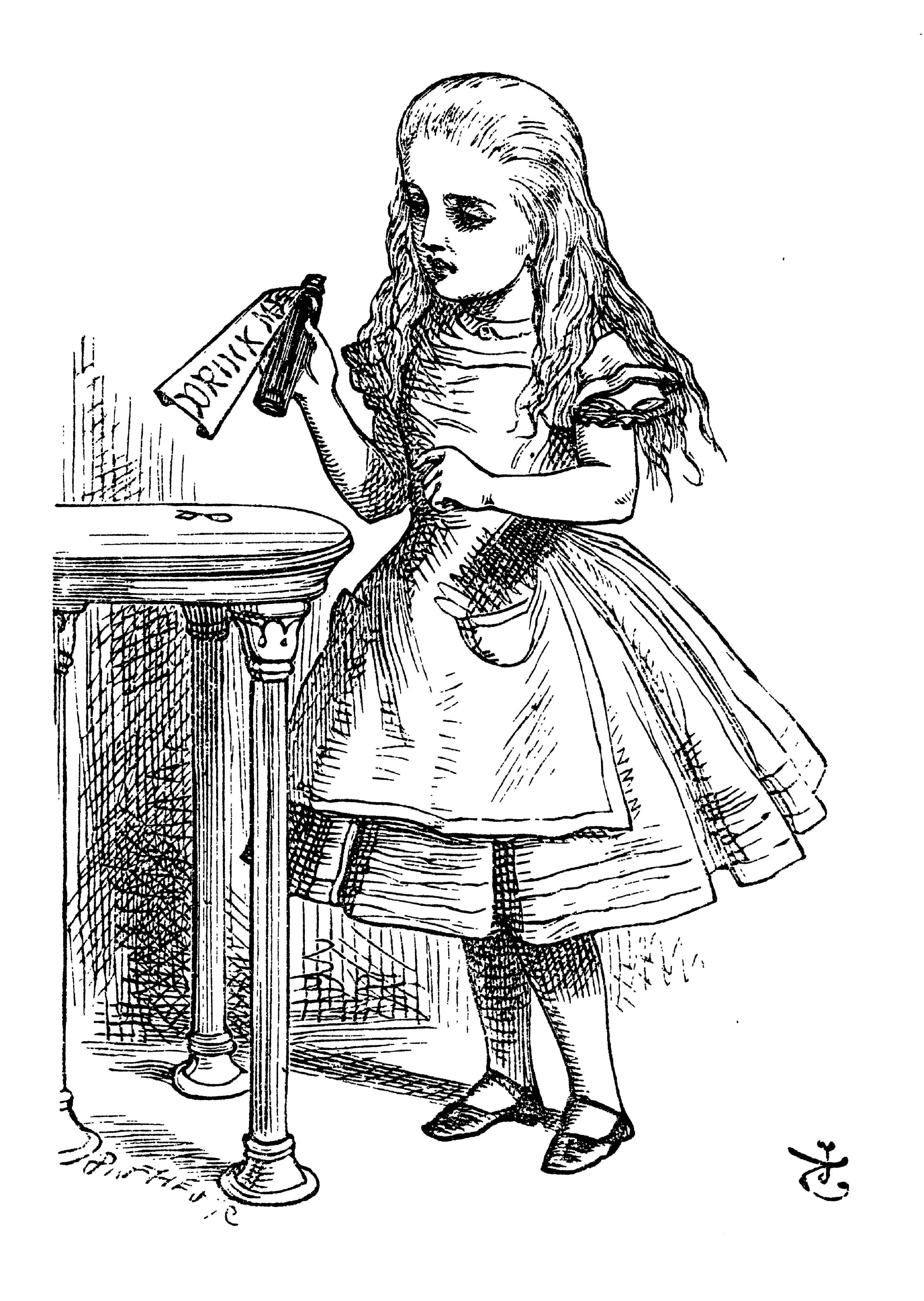 Alice in Wonderland Coloring Book (1972.Dover) (pictures by Sir John Tenniel only).pdf，第4页预览