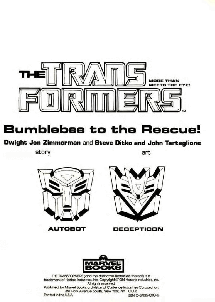 Transformers - Bumblebee to the Rescue Coloring Book (Marvel Books) (1984) (c2c).pdf，第2页预览