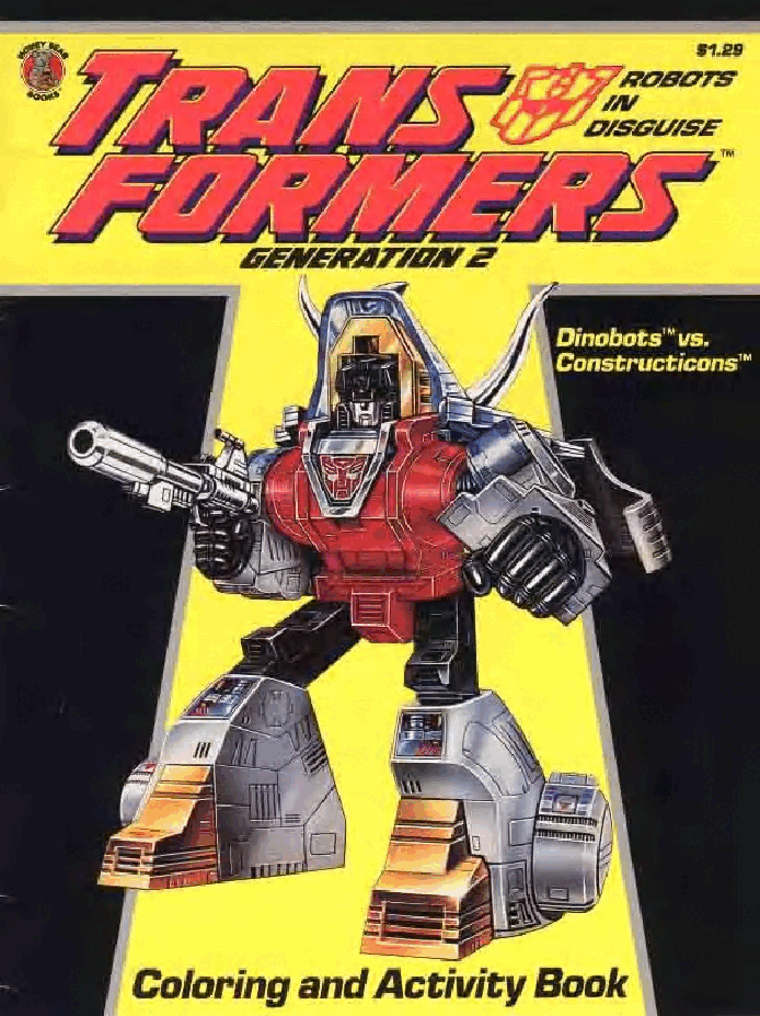 Transformers Generation 2 - Dinobots vs. Constructicons - Coloring and Activity Book (1993).pdf,第1页预览