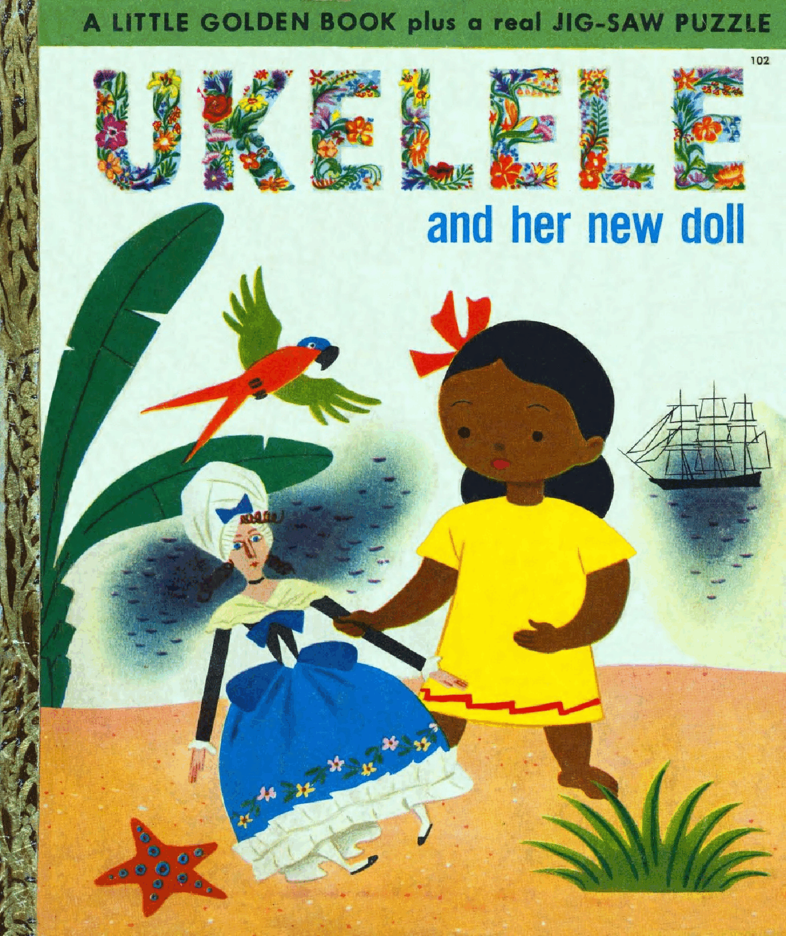 Ukelele and her new doll (1951) (Little Golden Book) (goldengems).pdf,第1页预览