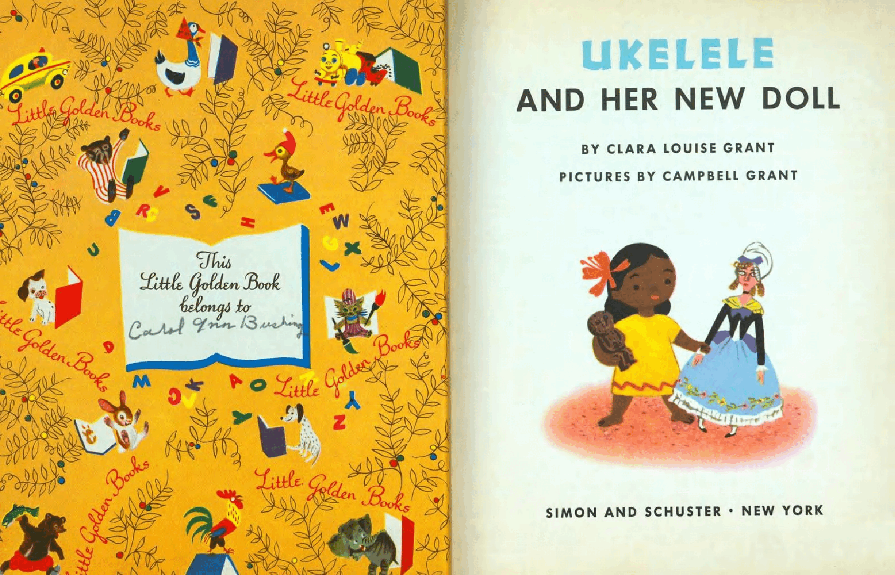 Ukelele and her new doll (1951) (Little Golden Book) (goldengems).pdf,第2页预览