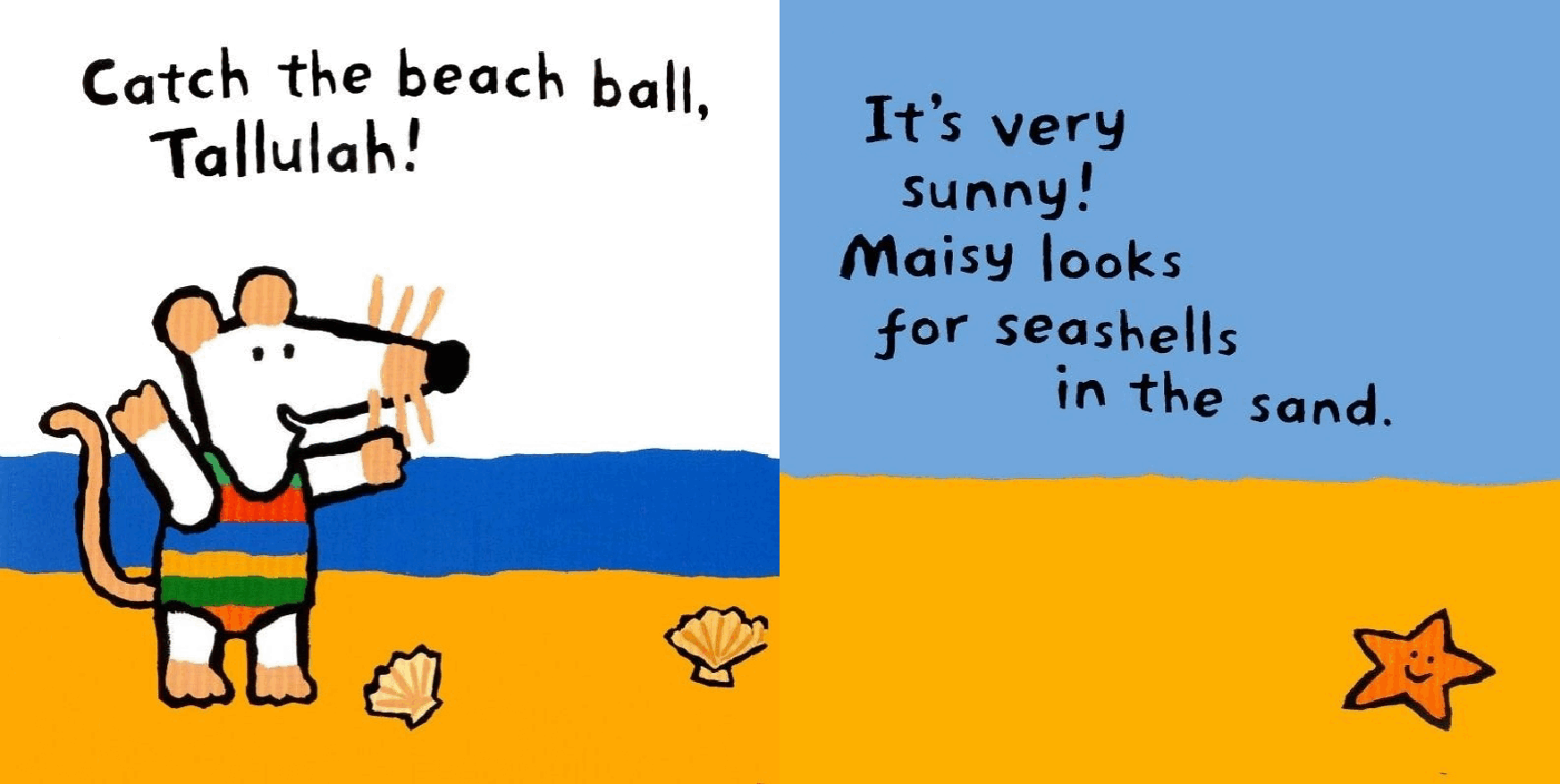 小鼠波波系列绘本Maisy_at_the_Beach_(前).pdf,第4页预览