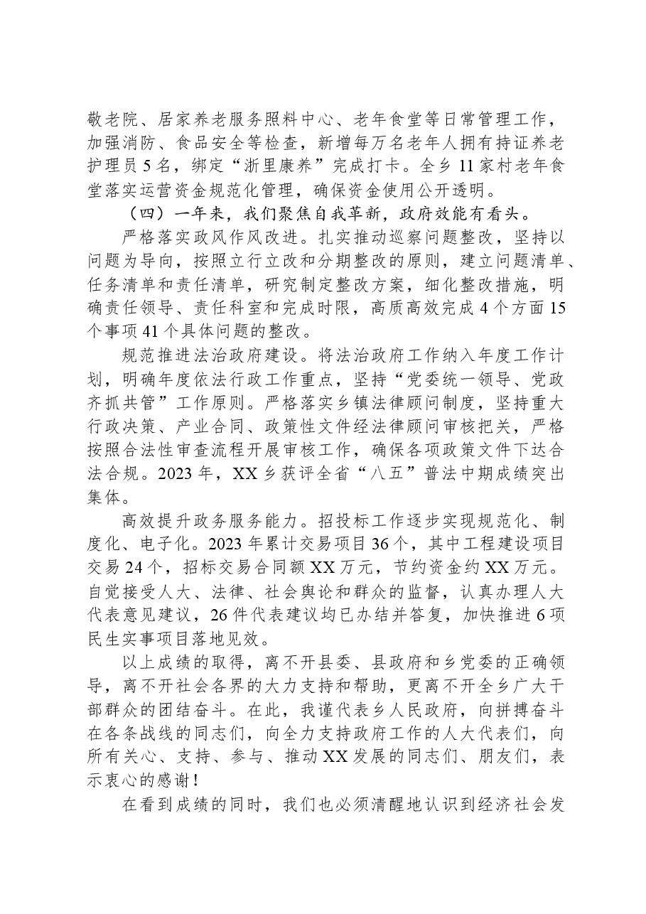 2023年XX乡政府工作报告.docx,第4页预览