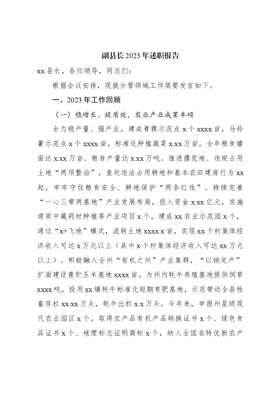 (9篇)副县长2023年述职报告汇编.docx,第2页预览