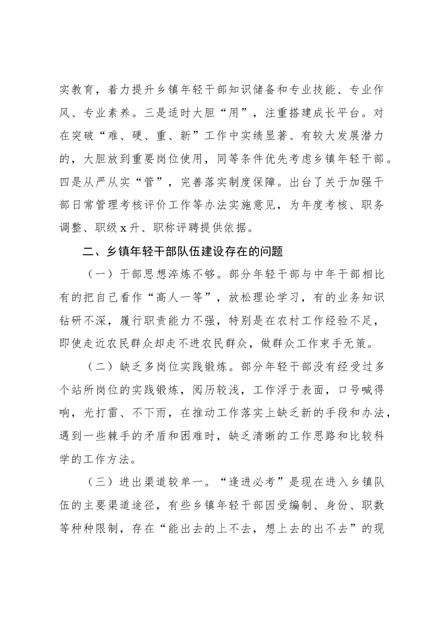 关于新时代关于加强乡镇年轻干部队伍建设的问题研究报告.docx,第2页预览