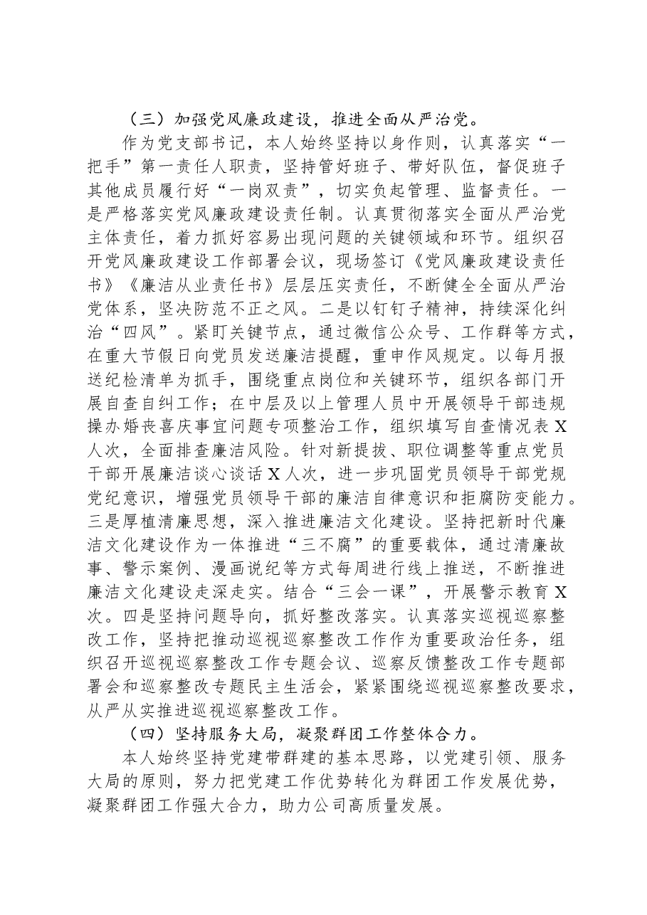 公司党支部书记2023年抓党建工作述职报告.docx,第3页预览