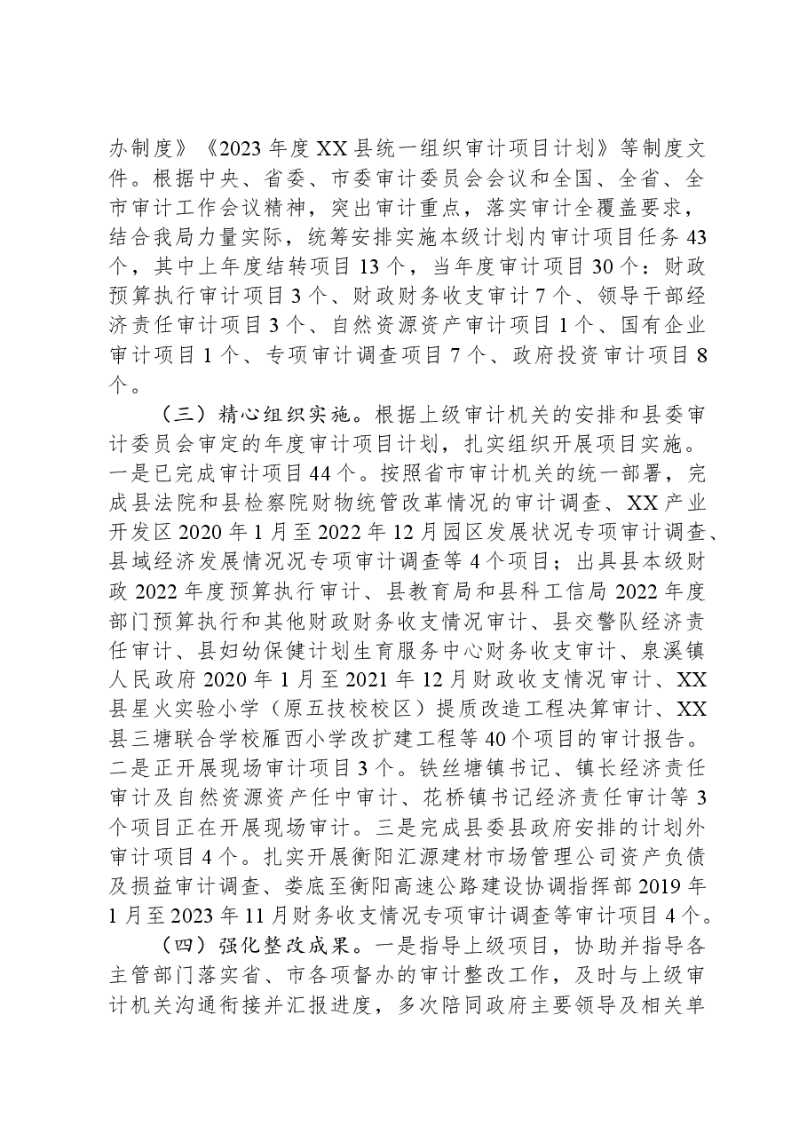 县审计局2023年工作总结和2024年工作计划02.docx,第2页预览