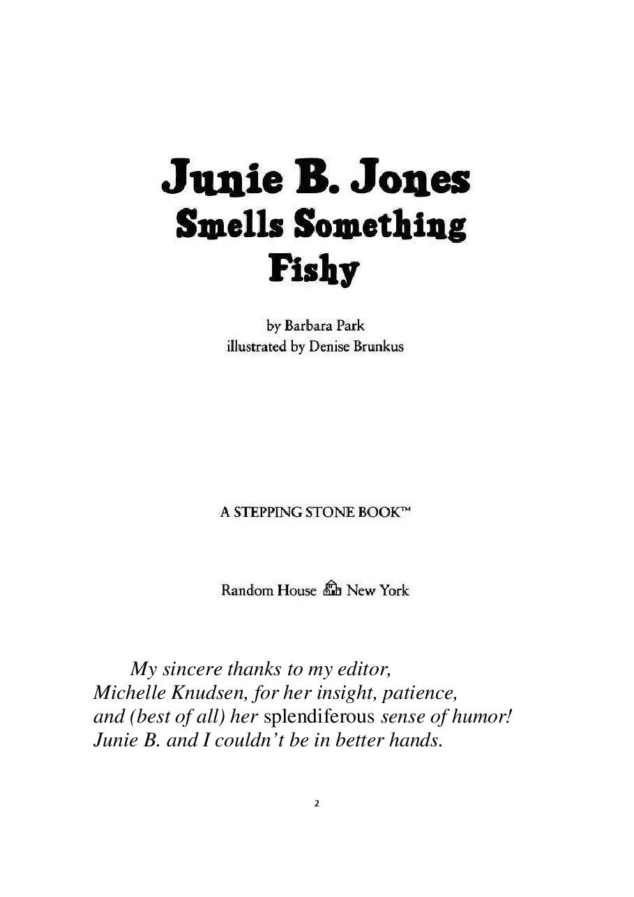 12 Junie B. Jones Smells Something Fishy - Barbara Park.pdf,第2页预览