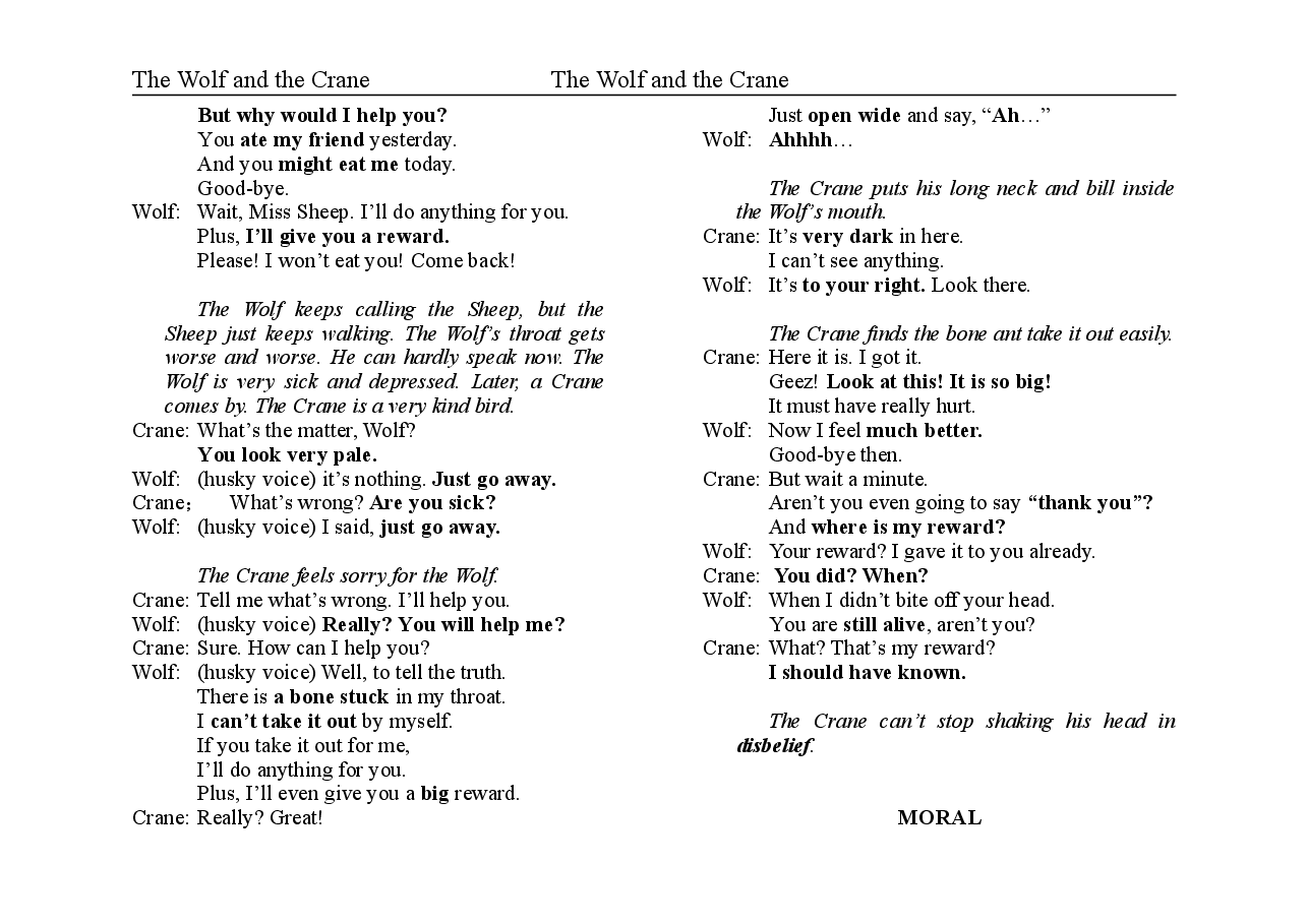 狼与鹤The Wolf and the Crane.doc,第2页预览