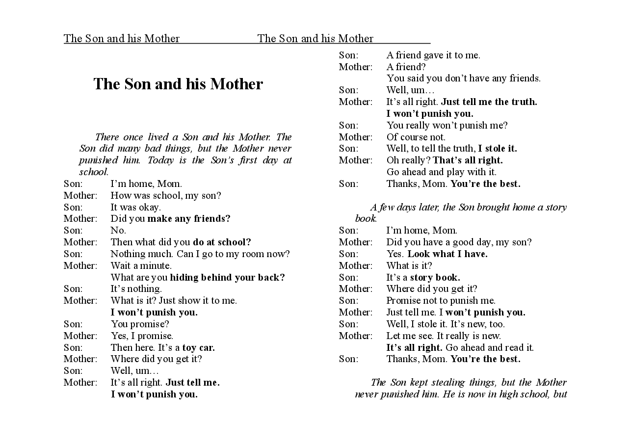 儿子与母亲The Son and his Mother.doc，第1页预览