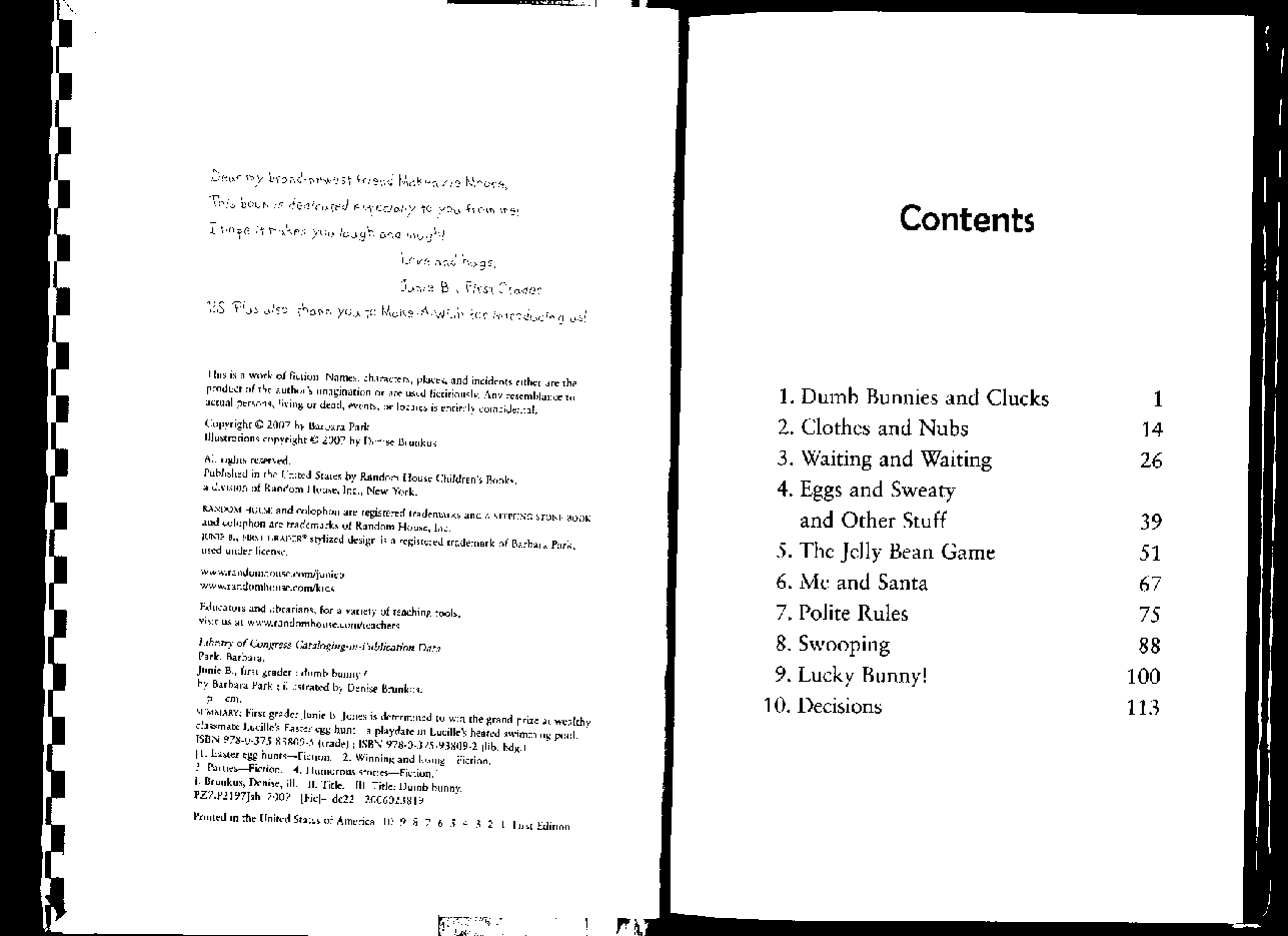 27 Junie B.Jones First Grader Dumb Bunny扫描版.pdf,第2页预览