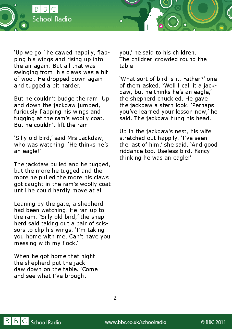 Aesop BBC的伊索寓言40故事27 the_eagle_and_the_jackdaw.pdf,第2页预览