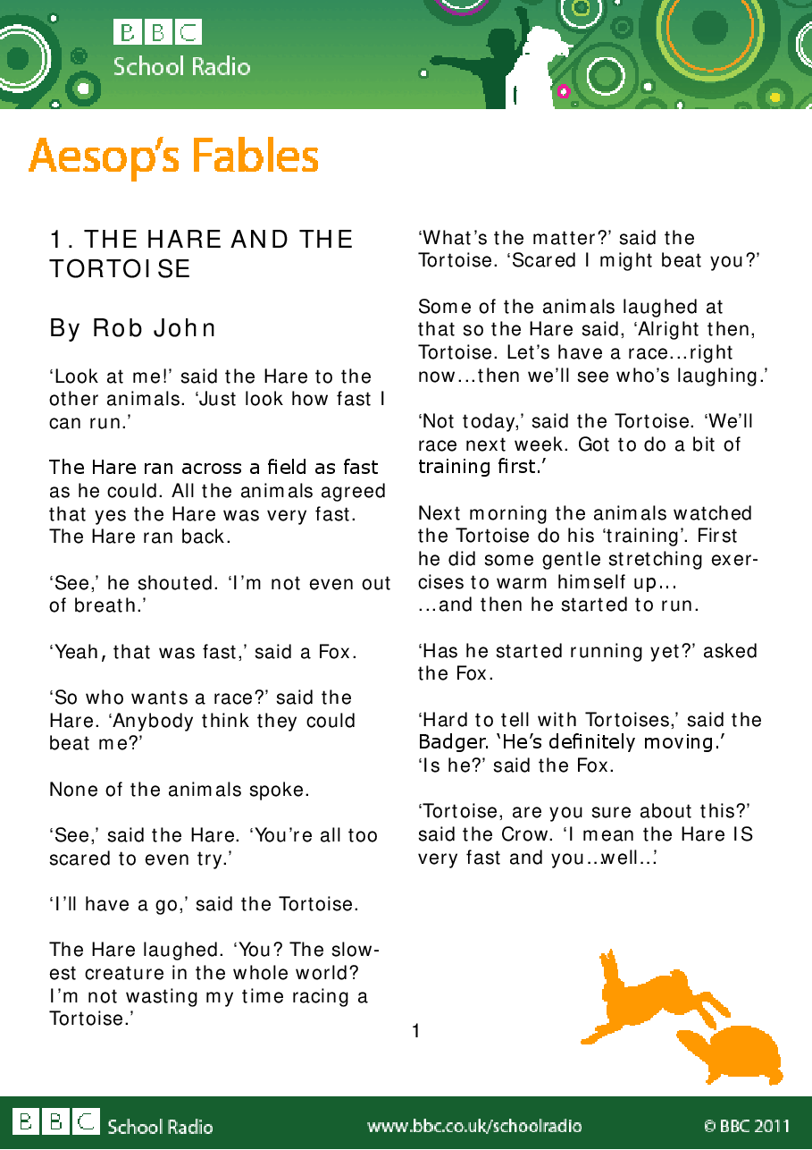 Aesop BBC的伊索寓言40故事01 the_hare_the_tortoise.pdf，第1页预览