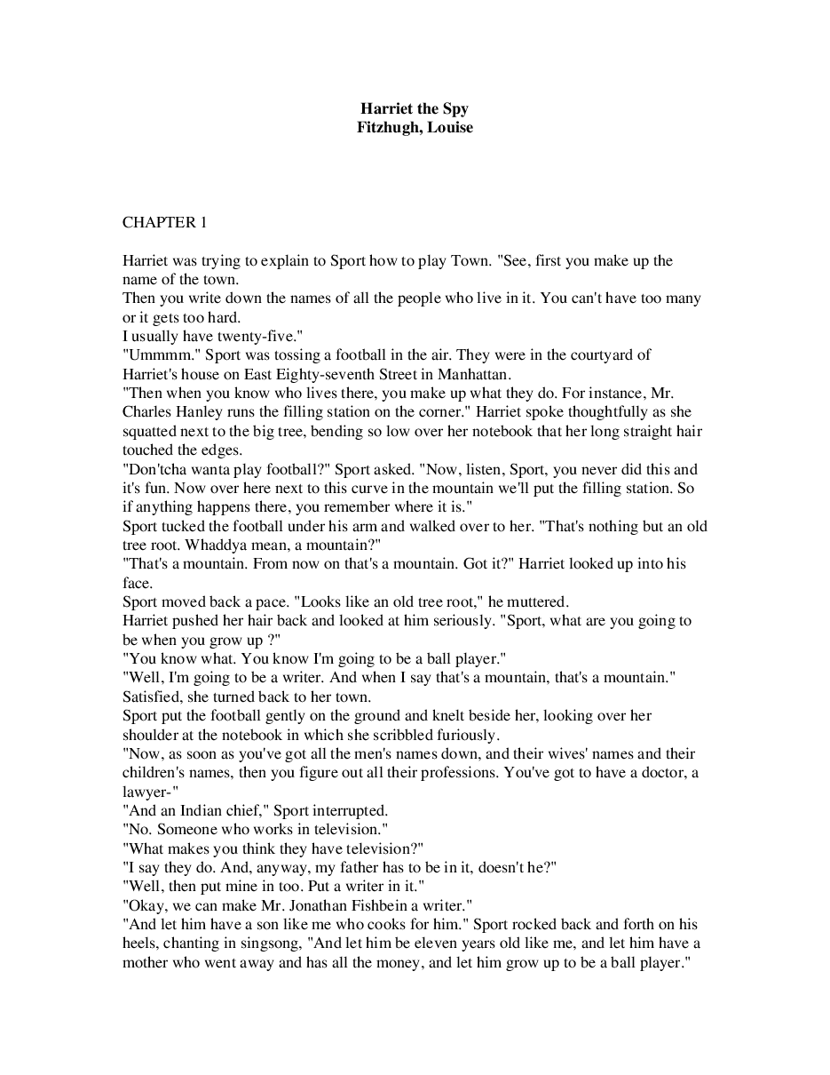 小间谍哈瑞特Fitzhugh, Louise - Harriet The Spy.pdf，第1页预览