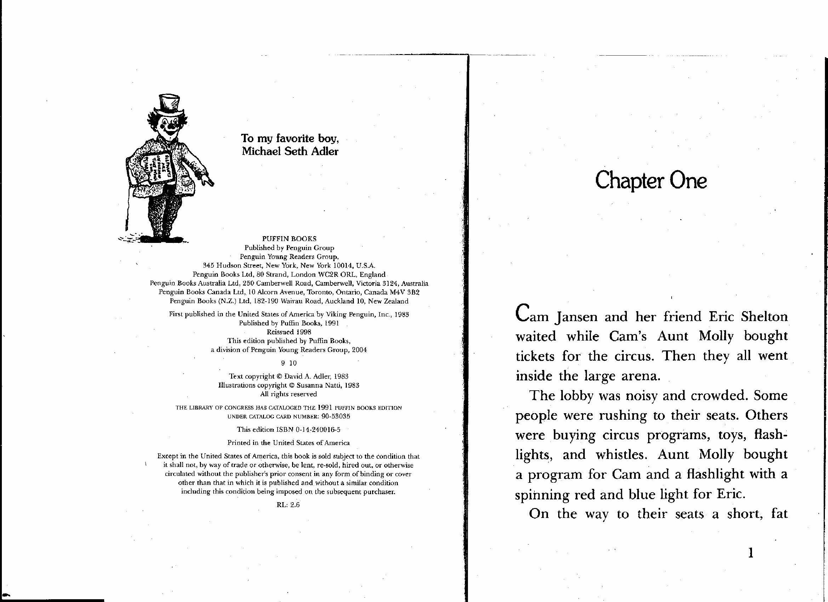 初级桥梁书英文绘本The Mystery of the Circus Clown.pdf，第1页预览