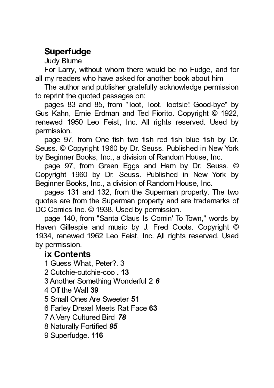 美国英文有声 Judy Blume 朱迪 布鲁姆5部Superfudge - Judy Blume.pdf,第3页预览